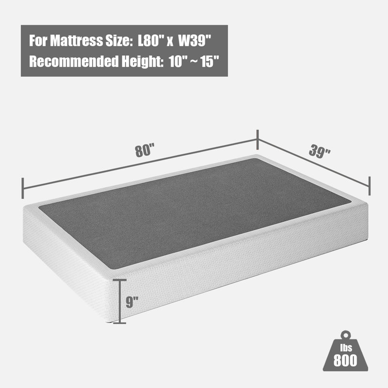 9 Inch Metal Box Spring, Easy Assembly, Twin XL, Extra-long Twin