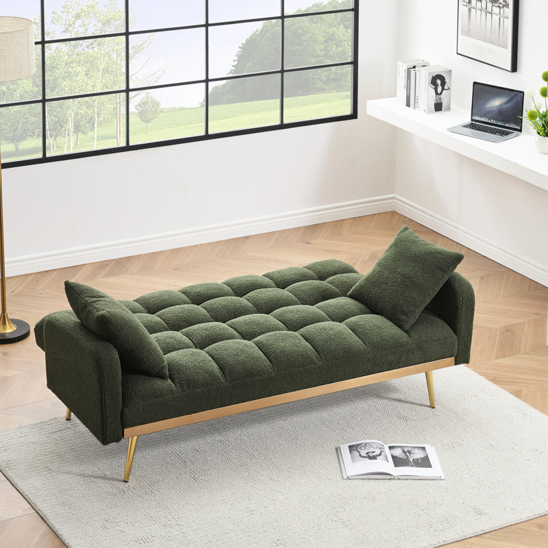 Lit de 175 cm pour petits espaces de vie et de couchage - Trois positions réglables, confortable et amovible, pieds en métal réglables, convertible en lit, posture détendue, cadre en bois massif