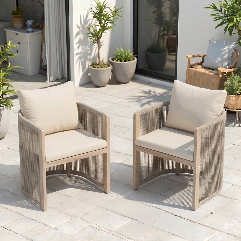 Ensemble de 2 fauteuils d'extérieur en aluminium, Champagne Frame