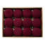Coffret de 12 boules de Noël en velours, 8 cm de diamètre, rouge bourgogne, pour décorer votre sapin.