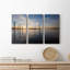 Baie au coucher du soleil - Photographie sur toile tendue 3 pièces-1844874726