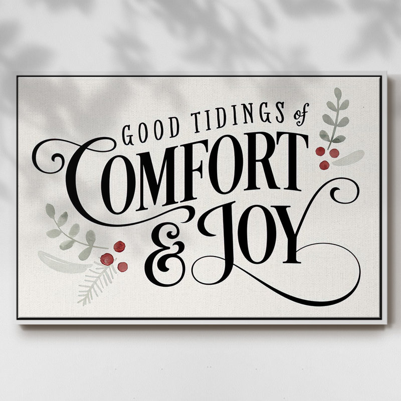 «Merry Sentiment I», reproduction sur toile, Cadre blanc, H 17 po x l 25 po x P 1,5 po