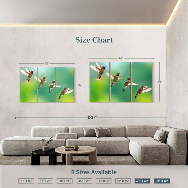 Brampt Flying Hummingbirds, 42" H x 65" W