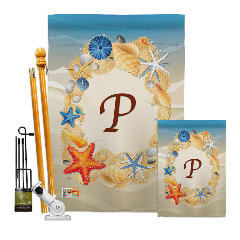 Double Sided 40'' H x 28'' W Polyester Flag Set, P