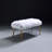 Contemporary Bedroom Bench With Smooth White Faux Fur And Golden Metal Glittering Gold Legs