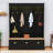 Farmhouse Hall Tree with LED Light Strip, 9 Metal Hooks, 3 Tilt-Out Cabinets and Open Shelves-2053303322