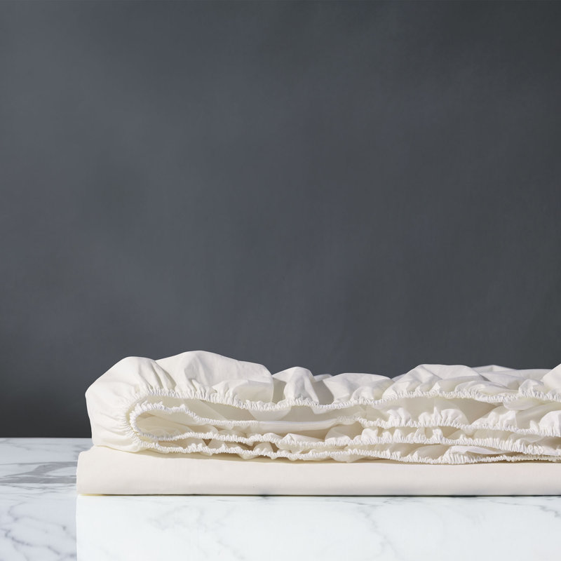 Monterosa Egyptian Cotton Percale Fitted Sheet, Queen Fitted Sheet