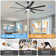 Brixham 84" 8-Blade Standard Industrial LED Ceiling Fan with Remote and Intelligent Control and Voice Function