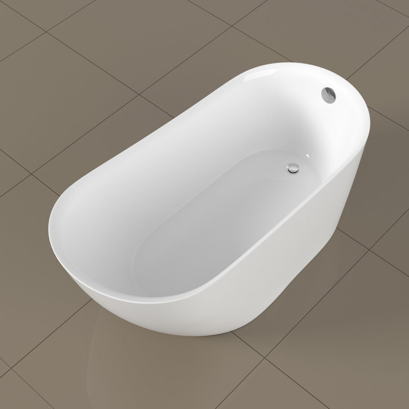 59" x 28" Freestanding Soaking Acrylic Bathtub