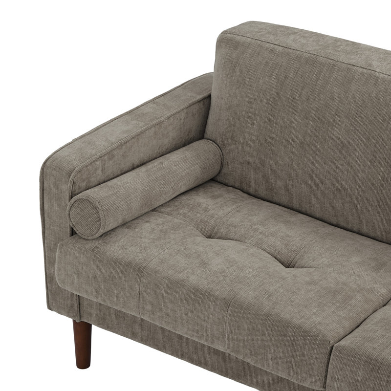 Carmelinda 2 Seater Corduroy Loveseat, Taupe Chenille