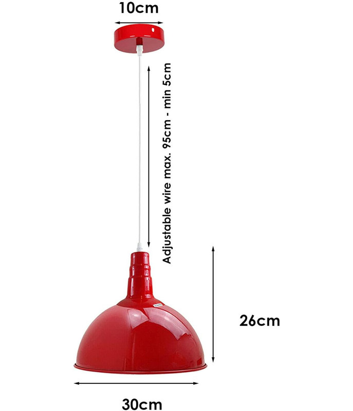 1 - Light Red Single Pendant, Yes