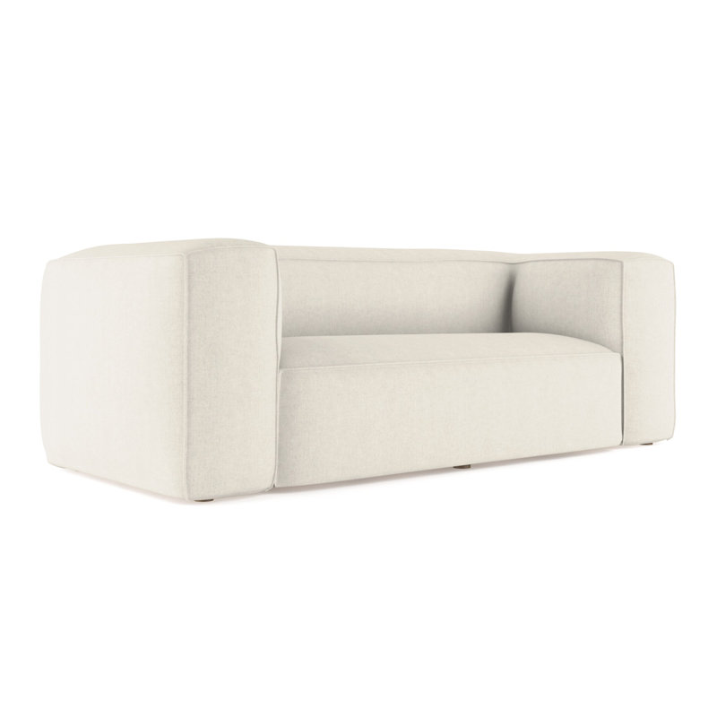 Varick Oversize Track-Arm Sofa with Flange, Box Weave Linen Graphite, 30" H x 96" W x 47" D, Weathered