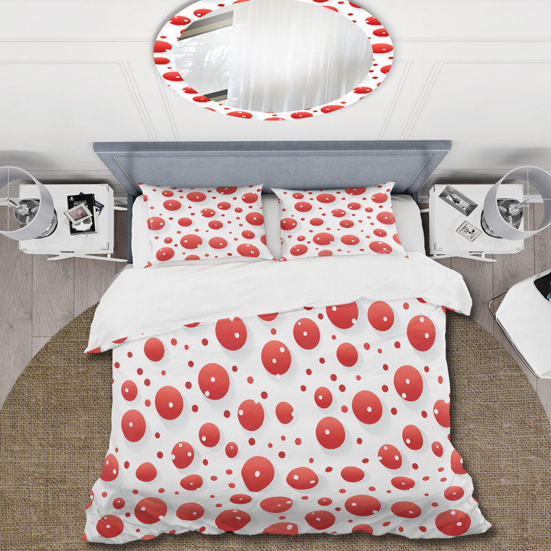 Literie à pois ludique I, Housse de couette pour très grand lit et 2 très