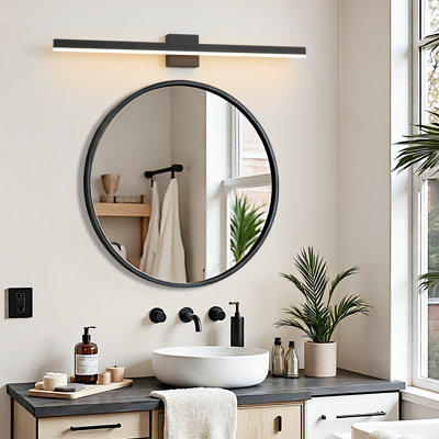 Applique murale 39,3 po à DEL noire - à intensité variable et facile à installer, idéale pour la décoration moderne