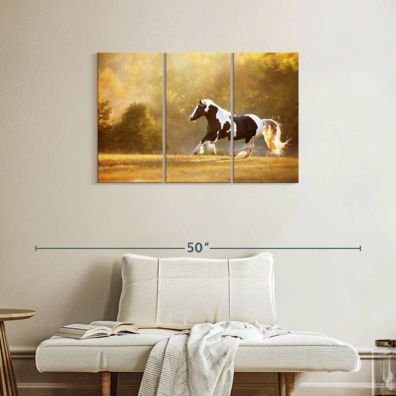 Brampt Golden Lit Horse II, 24" H x 38" W