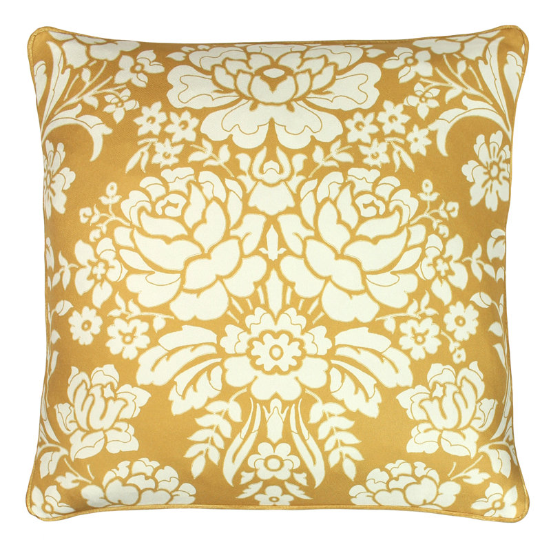 Floral Square Throw Cushion, Honey