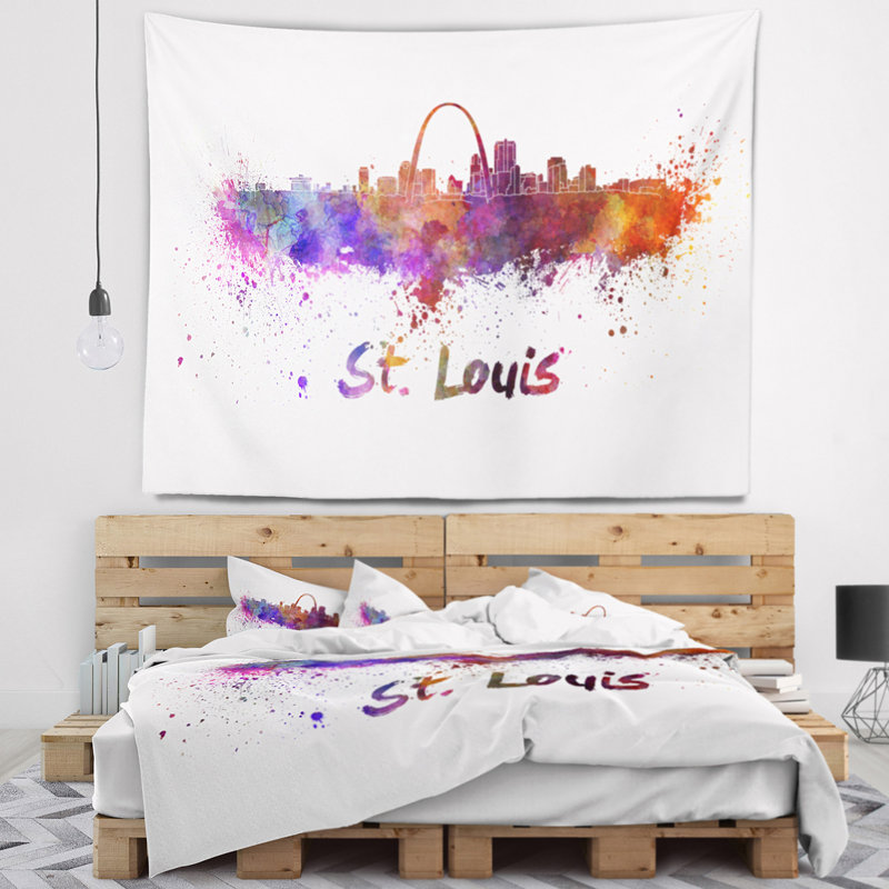 Tapisserie d'horizon de st louis Cityscape, H 68 po x l 80 po