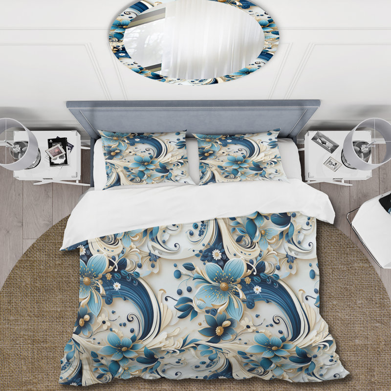 Nautical Allure Paisley Pattern VIII Paisley Duvet Cover, King Duvet Cover + 2 King Shams