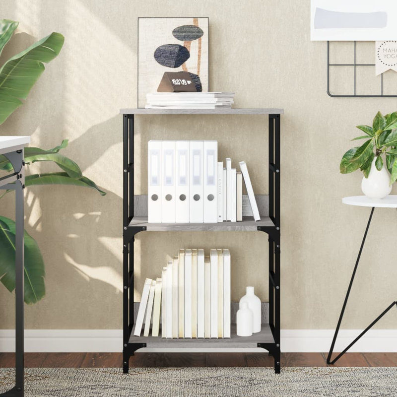 Holweg 50cm W Steel Standard Bookcase, (3 Shelves) 117.5 cm H x 50 cm W x 33 cm D, Grey Sonoma