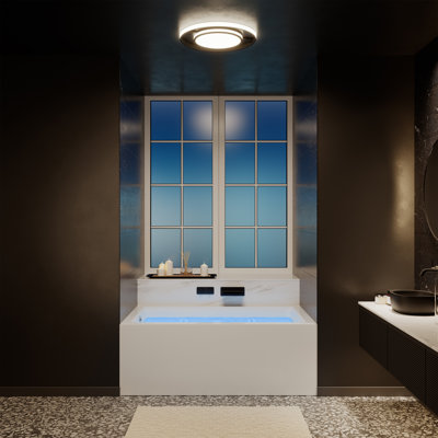 Avancer 60" X 36" Left-Hand Drain Rectangular Alcove Whirlpool Bathtub With Apron