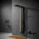 4-Jet Rainfall Shower Panel System With LED Light Spa Jets Rainfall Waterfall Shower Head Finish In Black