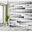 Rideau de douche décoration moderne régulier + crochets Ella-22028730