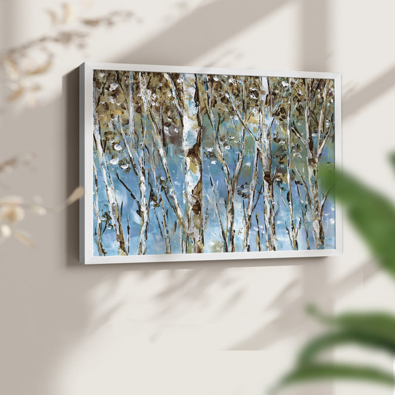 Bouleau d'hiver - reproduction encadrée - réarmable, H 22 po x l 28 po, Blanc