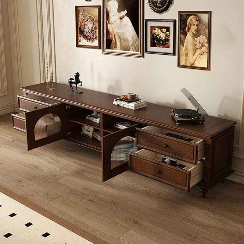 Retro Nut-Brown Manufactured Wood TV Stands, 86.61