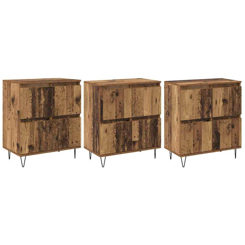 Sideboards 3 Pcs 180 X 35 X 70 Cm Engineered Wood, Old Wood