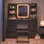 LED Dressing table 7 Drawers and 7 Storage Shelves Dressing Table With Mirror Large Desktop Makeup Desk-1099582691