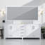 Meuble-lavabo double avec comptoir Carrara-110903933