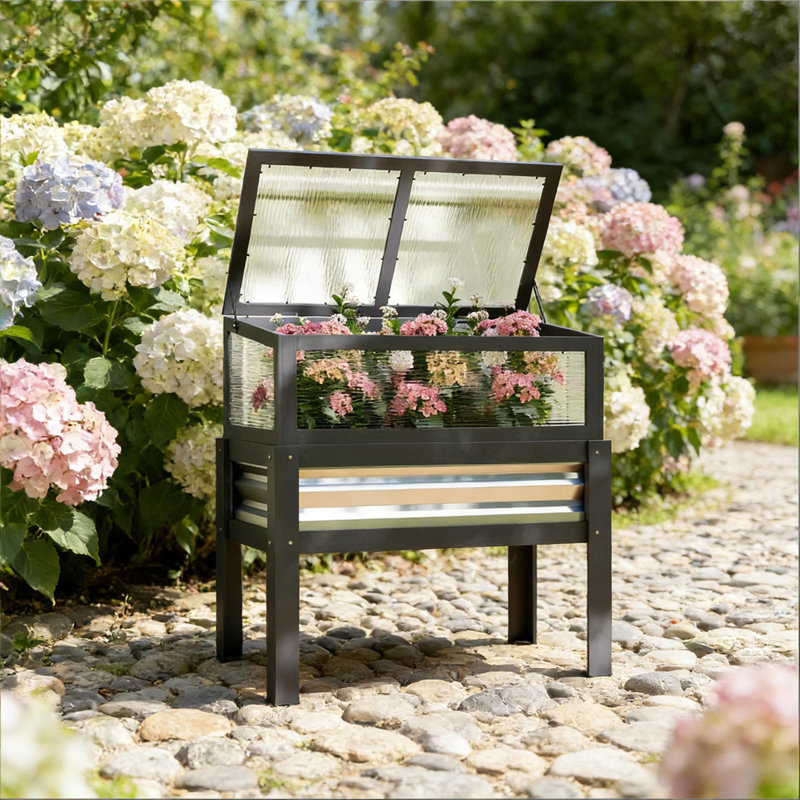 Boîte à fleurs, jardinière surélevée, jardin surélevé, Gris