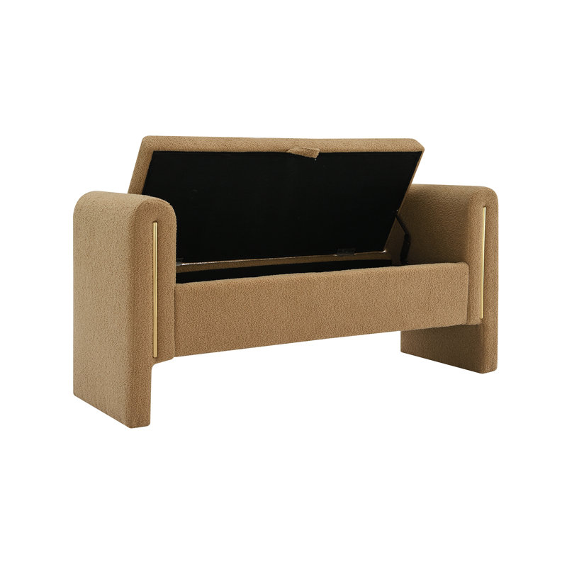 Banc de bout avec accoudoirs et rangement Modern, Brun