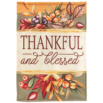 Drapeau de maison en polyester 2 faces Thankful and Blessed