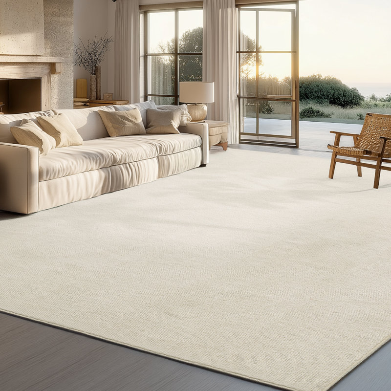 Bedsure 6'X 9' Plush Imitation Faux Wool Area Rug – Premium Soft Cream Carpet, Pet Friendly Machine Washable, All-Season Cozy Comfort For Living Room, Bedroom & Home Decor