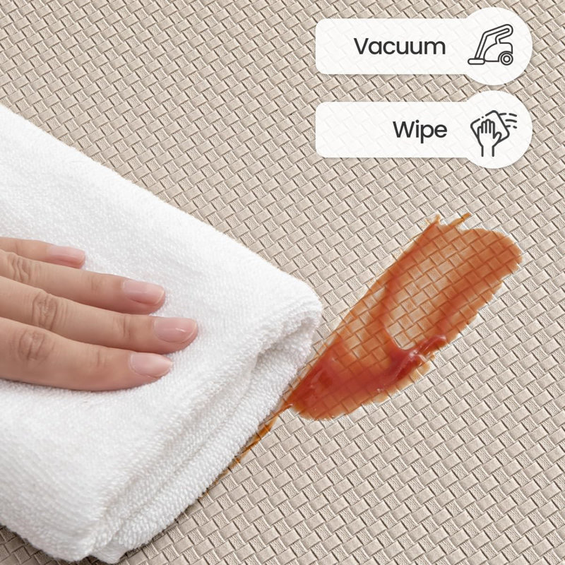 Solid Colour Anti-Fatigue Kitchen Mat, Beige
