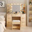 Ensemble de meuble-lavabo lumineux - 10 ampoules à intensité variable 3 couleurs, 7 tiroirs-171136542