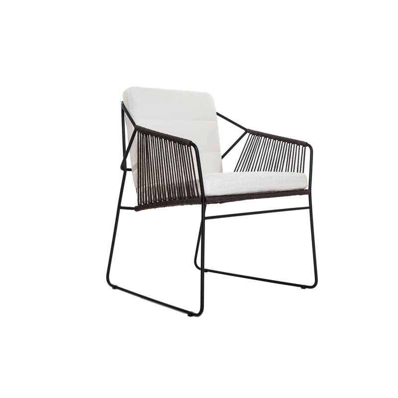 Chaise de patio Sandur, Corde taupe / structure anthracite, Toile lichen