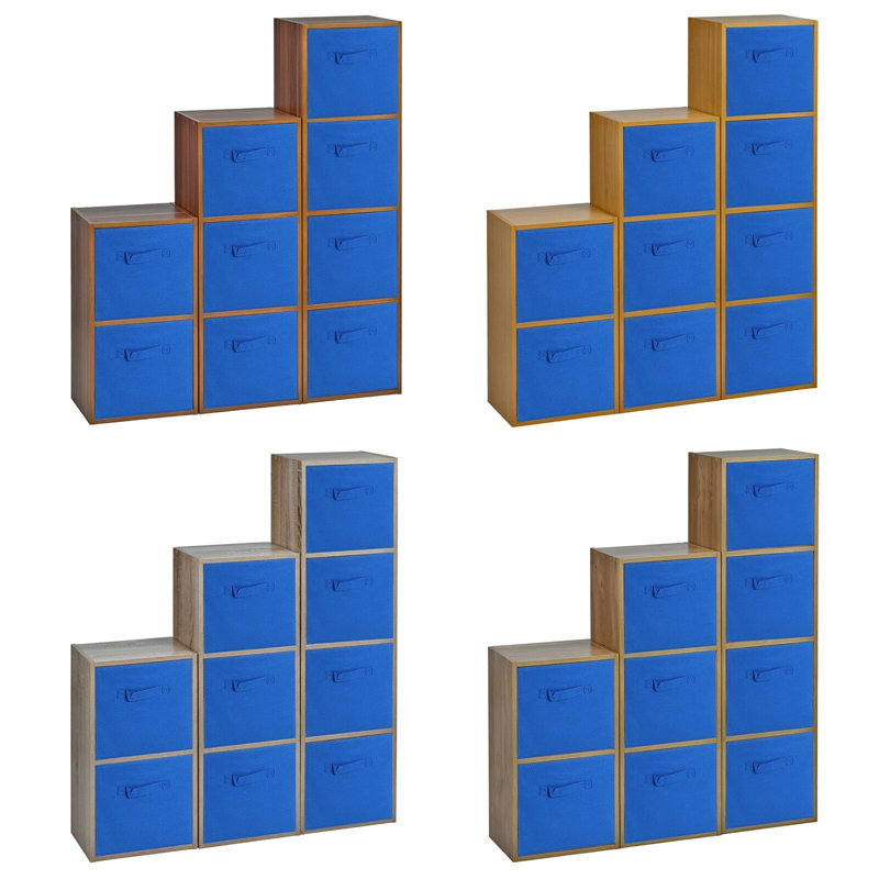 Faunce 90.5cm H x 89cm W Cube Bookcase, Dark Blue