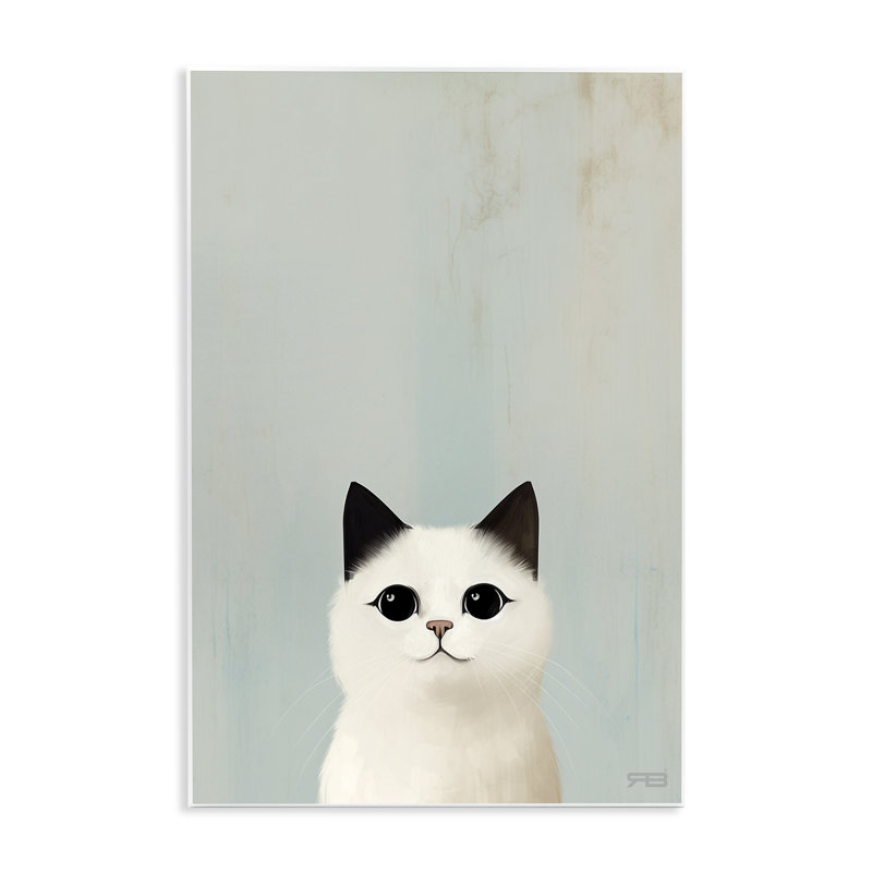 «Peeking White Kitten» par Roozbeh Bahramali, H 15 po x l 10 po