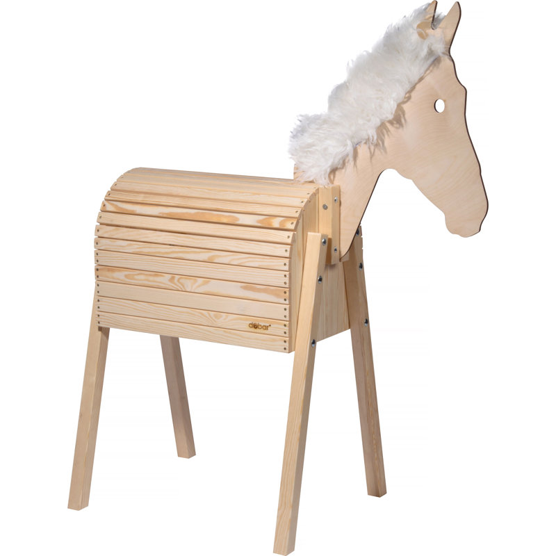 Large Play Horse "Amadeus", Natural-Coloured Vaulting Horse For Children, 108X48X137 Cm, Natural