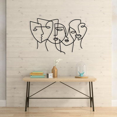 Élégant accessoire mural décoratif en métal, noir, 24,0 po x 15,2 po | Fabrication 100% métal, épaisseur: 0,05 pouce | Parfait pour la décoration intérieure, le design moderne et l'art décoratif unique