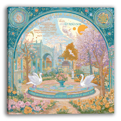 «Garden Arch Swan», art mural sur toile