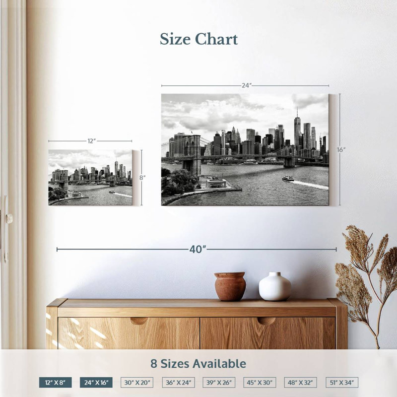 Nicci, l'horizon de New York, H 16 po x l 24 po