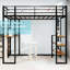 Lit à structure en fer avec rampe et escalier pour la chambre à coucher, noir, espace - Assemblage facile