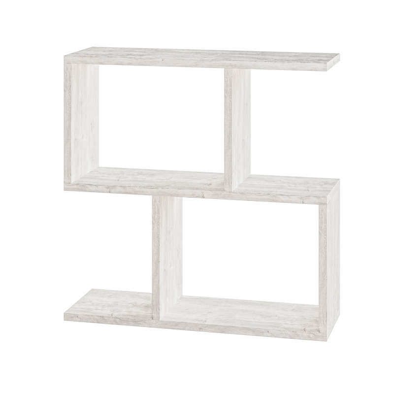 Barbara Side Table Modern 2-Tier Design with Storage Compartments, Ancient White