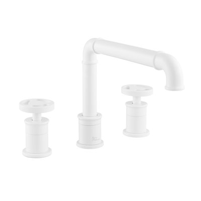 Avallon 8 in. Widespread, 2-Handle Wheel, Bathroom Faucet in Matte White -  Swiss Madison, SM-BF82MW