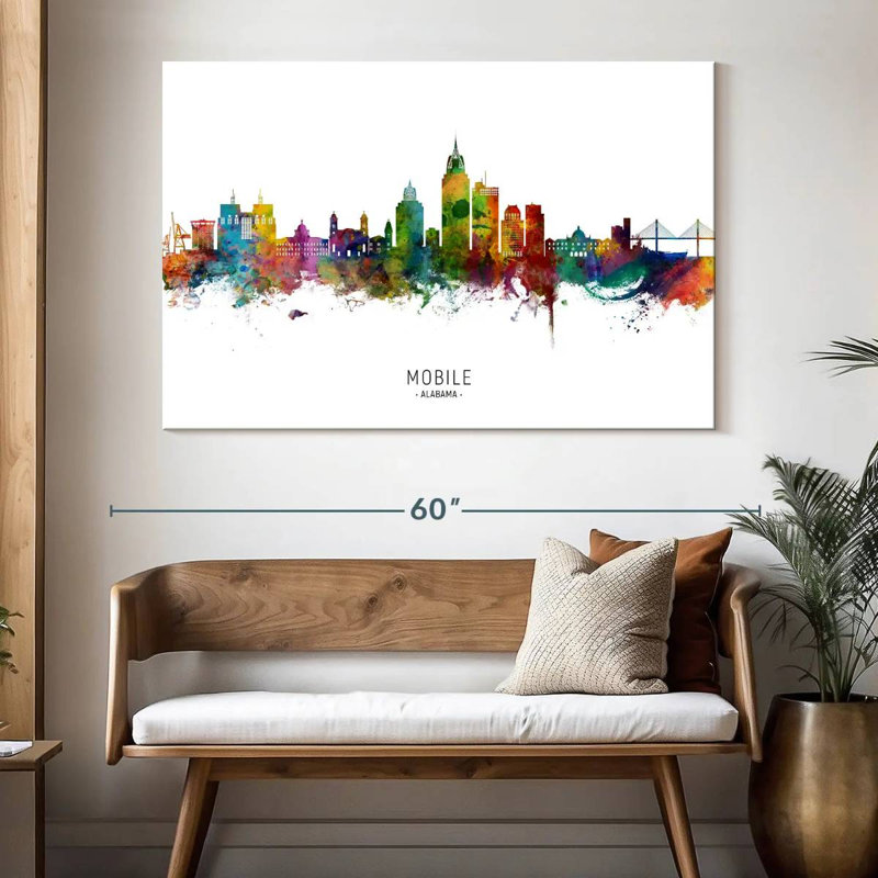 Mobile Alabama Skyline I, H 34 po x l 51 po