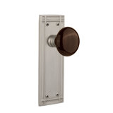 Mission Plate with Brown Porcelain Door Knob