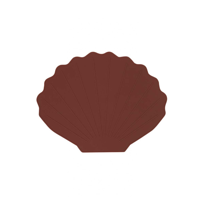 Silicone Scalloped Placemat, Nutmeg